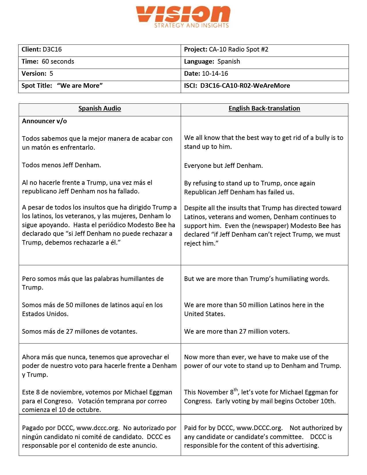 CA-10 We Are More_Radio Script-1